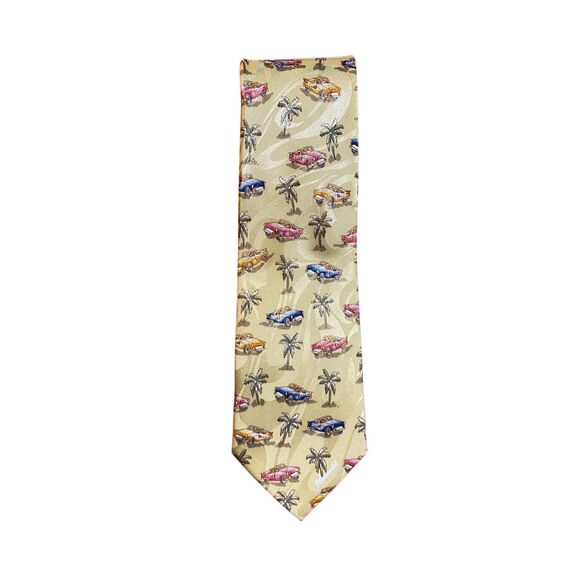 Tropical Hawaii handmade convertible, car, print palm tree necktie - Picture 1 of 5